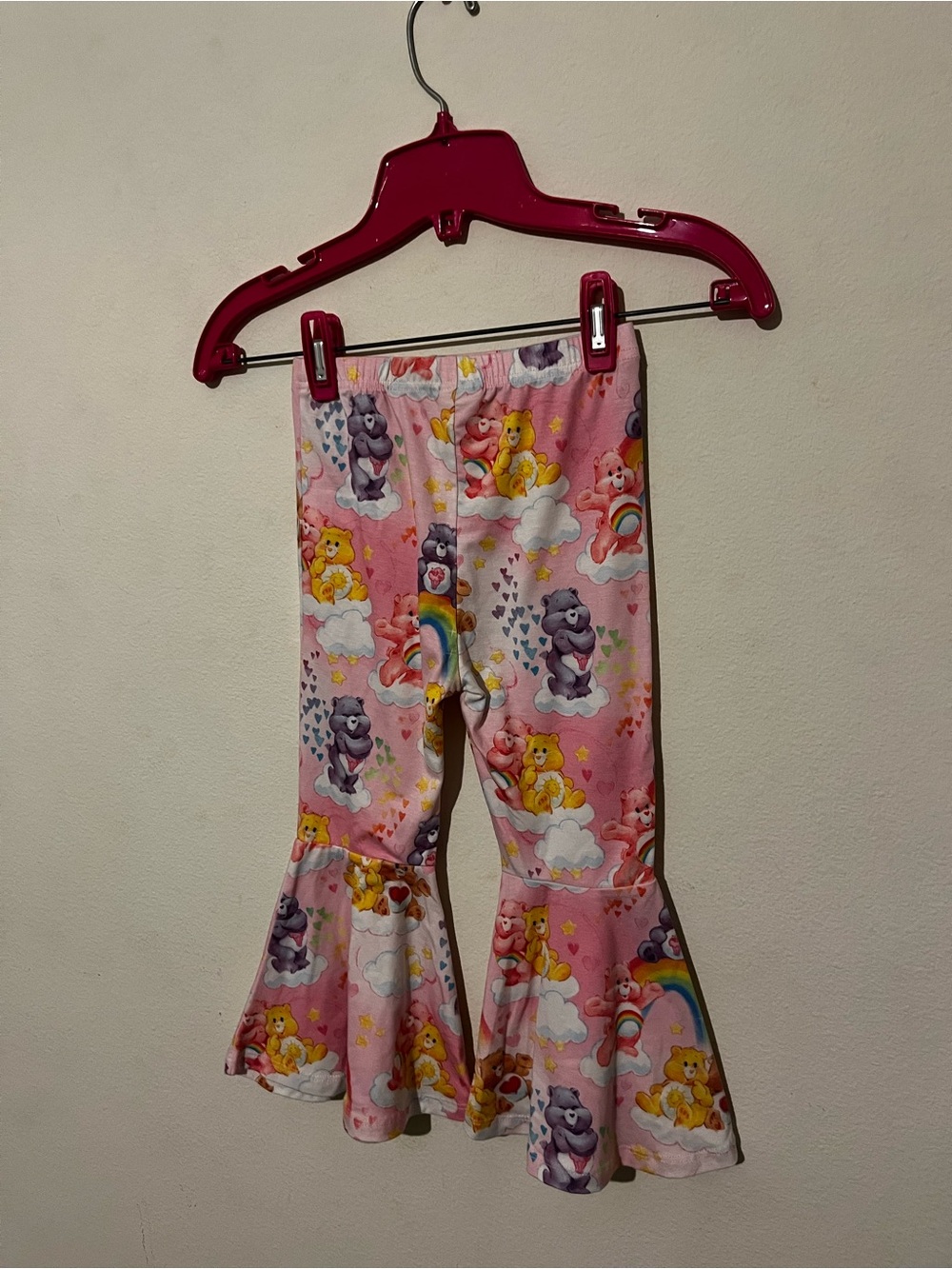 Pat Pat Pink Care Bear Print Ruffle Hem Kids Pants